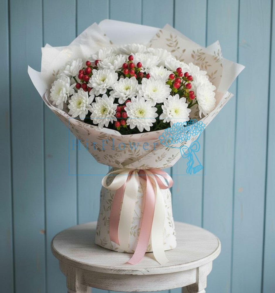 Букет цветов Ягодный плен Букет цветов из: Хризантемы